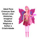 Brinquedo Boneca Para Meninas Fada Borboleta Com Asas Fadinha E Acessório