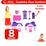 Kit Boneca Pop Com 8 Peças Casa E Mobília Casa Dos Sonhos Para Meninas Crianças Divertido Sortidos