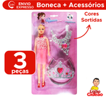 Kit Boneca Fashion E Acessórios Brinquedo Infantil Para Meninas Sortido