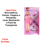 Kit Boneca Fashion E Acessórios Brinquedo Infantil Para Meninas Sortido