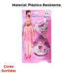 Kit Boneca Fashion E Acessórios Brinquedo Infantil Para Meninas Sortido