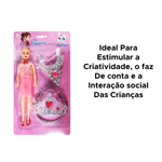 Kit Boneca Fashion E Acessórios Brinquedo Infantil Para Meninas Sortido