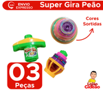 Brinquedo Super Gira Peão Com Lançador Brinquedo Infantil Para Meninos E Meninas Sortido