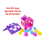 Kit Com 13 Peças Casinha Didática Com Blocos Brinquedo Infantil