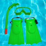 Kit De Mergulho Infantil Com Mascara Snorkel E Pe De Pato 4 Peças Praia Verão Piscina