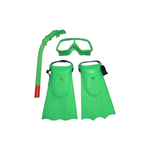 Kit De Mergulho Infantil Com Mascara Snorkel E Pe De Pato 4 Peças Praia Verão Piscina