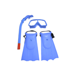 Kit De Mergulho Infantil Com Mascara Snorkel E Pe De Pato 4 Peças Praia Verão Piscina