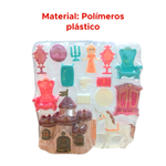 Kit Com 15 Peças Castelinho Encantado Com Acessórios Princesa Brinquedo Para Menina