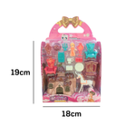 Kit Com 15 Peças Castelinho Encantado Com Acessórios Princesa Brinquedo Para Menina