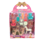 Kit Com 15 Peças Castelinho Encantado Com Acessórios Princesa Brinquedo Para Menina