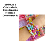 Kit Infantil Para Fazer Acessórios Miçangas Para Pulseiras