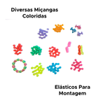 Kit Infantil Para Fazer Acessórios Miçangas Para Pulseiras
