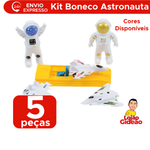 Kit Com 5 Peças Brinquedo Boneco Astronauta Para Crianças Festa Lembrancinha