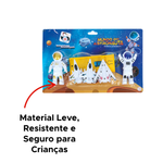 Kit Com 5 Peças Brinquedo Boneco Astronauta Para Crianças Festa Lembrancinha