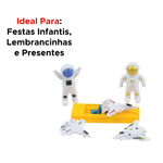 Kit Com 5 Peças Brinquedo Boneco Astronauta Para Crianças Festa Lembrancinha