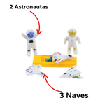 Kit Com 5 Peças Brinquedo Boneco Astronauta Para Crianças Festa Lembrancinha