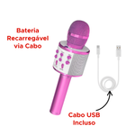 Microfone Karaokê Bluetooth Efeito De Voz Recarregável Single Voice