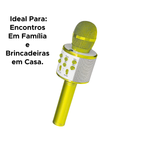 Microfone Karaokê Bluetooth Efeito De Voz Recarregável Single Voice