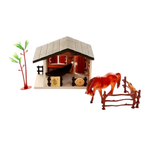 Casinha De Brinquedo Faroeste Kit Casa Com Cavalo E Acessórios Para Menino E Menina
