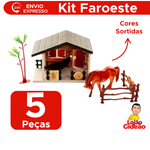Casinha De Brinquedo Faroeste Kit Casa Com Cavalo E Acessórios Para Menino E Menina