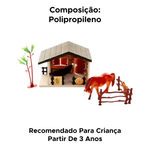 Casinha De Brinquedo Faroeste Kit Casa Com Cavalo E Acessórios Para Menino E Menina
