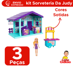 Kit Sorveteria Completa Com Móveis E Acessórios Brinquedo Com Boneca Judy Para Meninas
