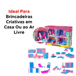 Kit Casinha Completa Home Com Móveis E Acessórios Brinquedo Com Boneca Judy Para Meninas