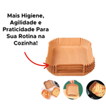 Kit Forma Com 50 /100/150 /200 Papel Antiaderente Quadrado Fritadeira Elétrica 20cm x 4,5cm