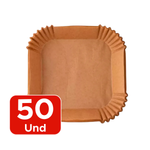 Kit Forma Com 50 /100/150 /200 Papel Antiaderente Quadrado Fritadeira Elétrica 20cm x 4,5cm