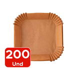 Kit Forma Com 50 /100/150 /200 Papel Antiaderente Quadrado Fritadeira Elétrica 20cm x 4,5cm