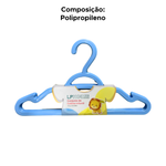 Kit Com 6 Cabides Infantis Colorido Reforçado Organizador De Roupas