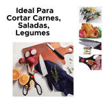 Kit De Facas E Tesoura Para Churrasco Cozinha Saladas Carnes Com 4 Peças Inox
