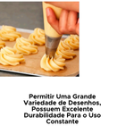Kit Confeiteiro Com 7 Peças Inox PVC Para Confeitar e Decorar Bolo e Cupcake