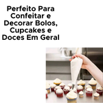 Kit Confeiteiro Com 7 Peças Inox PVC Para Confeitar e Decorar Bolo e Cupcake