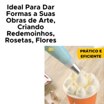 Kit Confeiteiro Com 7 Peças Inox PVC Para Confeitar e Decorar Bolo e Cupcake