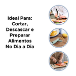 kit Churrasco Com 3 Peças Utensílios Para Cozinha Plástico E Aço Inox