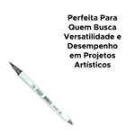 Marcador Artístico Dual Brush Evoke Caneta Marcadora Ponta Dupla Preta
