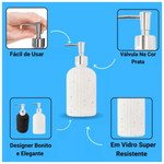 Dispenser Sabonete Porta Sabonete Líquido 400 ml Vidro E Plástico Para Banheiro