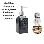 Porta Sabonete Líquido Liso Dispenser Álcool Gel Vidro 400ML Para Banheiro Cozinha Lavabo
