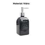 Porta Sabonete Líquido Liso Dispenser Álcool Gel Vidro 400ML Para Banheiro Cozinha Lavabo