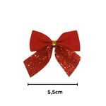 Kit 12 Laços Com Brilho Pequeno Para Decoração Arvore De Natal