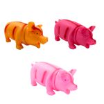 Porco De Borracha Mordedor Cachorro Pet Faz Barulho Brinquedo Cão Criança Kids