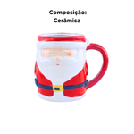 Caneca Presente de Cerâmica Personalizada Papai Noel 330ml Amigo Secreto de Natal