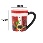 Caneca Presente de Cerâmica Personalizada Papai Noel 330ml Amigo Secreto de Natal