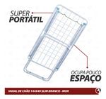 Varal De Chão Abas Slim Dobrável Retrátil Aço Reforçado