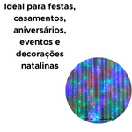 Cortina 300 Leds 03mx03m Festa Eventos De Casamento Luzes Quentes De Natal Coloridas