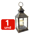 Lanterna Decorativa Luminária Com Lâmpada Redonda Dourada Vintage Retro Antigo