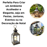 Lanterna Decorativa Luminária Com Lâmpada Redonda Dourada Vintage Retro Antigo