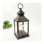 Lanterna Decorativa Luminária Com Lâmpada Redonda Dourada Vintage Retro Antigo