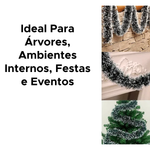 Festão De Natal Nevado Decorativo Festa Decoração Árvore De Natal Neve Enfeite 16cm x 2m